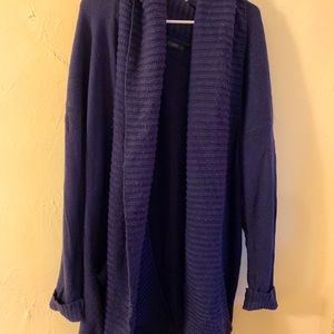 Knee length navy cardigan